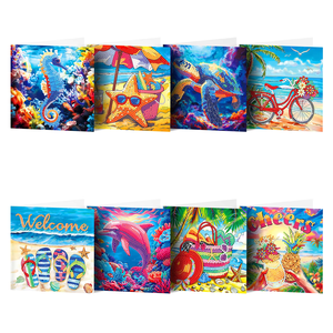 Usine de personnalisation en gros bon marché pour les peintures au <span class=keywords><strong>diamant</strong></span> 5D de sirènes avec le thème de l'océan bleu - Product Image 2