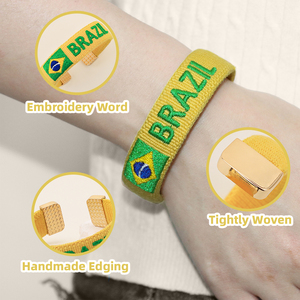 Pulseras Tejidas Personalizadas al por Mayor para la Copa Mundial 2026, Brazalete Moderno con el Logotipo del Equipo de Fútbol, Pulsera de la <span class=keywords><strong>Amistad</strong></span> para Fanáticos del Fútbol - Product Image 2