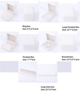 Boîte <span class=keywords><strong>à</strong></span> bijoux en cuir PU de qualité supérieure en gros, <span class=keywords><strong>personnalisée</strong></span> avec logo, pour collier, bracelet, boucles d'oreilles, bague - Product Image 3