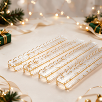 Support et poussoir pour tuiles de mahjong en acrylique doré de Noël, support de tuiles festonné de 20 pouces, accessoire transparent pour mahjong, ensemble de fête