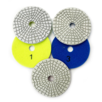 Disque de polissage industriel Fullux 4''/100mm beige pétale, diamant et résine, grain 1-3, haute efficacité, pour meuleuse d'angle OEM