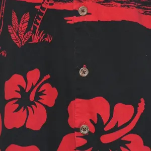 Camisas hawaianas con estampado personalizado de palmera y botones de marca de alta calidad