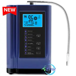 새로운 가정용 알칼리성 물 Ionizer 기계 정수기 pH 3.5-10.5 알칼리성 산성 업 to500mV LCD 터치 스크린 필터 ionizer