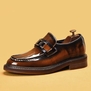 Nouvelles Chaussures Oxford S0068X pour Homme en Cuir Véritable, Style Gentleman, à Enfiler, Motif Camouflage Tendance Automne, Légères et Élégantes - Product Image 6