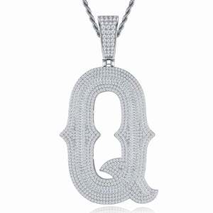 Collier Pendentif Lettre <span class=keywords><strong>M</strong></span> en Moissanite VVS, Argent 925 Plaqué Platine, Bijoux Hip Hop Personnalisés avec Nom, Vente en Gros Usine - Product Image 5