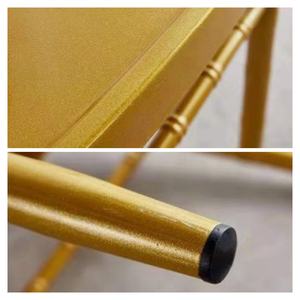 Lujo boda fiesta evento recepción al aire libre Chiavari <span class=keywords><strong>sillas</strong></span> oro Metal marco banquete apilable Hotel silla - Product Image 6