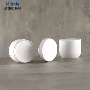 Pot en PP blanc Minnie 500g, rond, à large ouverture avec couvercle à vis, pour crème visage et emballage de masques - Product Image 2
