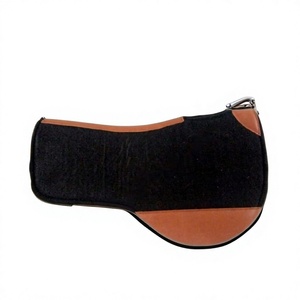 Tapis de selle Western en feutre de laine Best Weaver Leather, tapis de selle pour cheval en feutre de laine profilé avec patch en cuir, classique pour l'équitation - Product Image 1