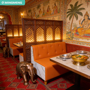 Juego de Muebles de Restaurante Modernos de Lujo, <span class=keywords><strong>para</strong></span> Cafetería, Comida Rápida, con Sofás, Mesas y Sillas Estilo Indio - Product Image 6
