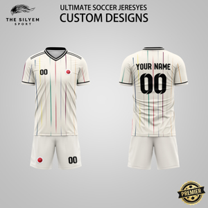 Maillots de football personnalisés d'usine de bonne qualité, imprimés par transfert thermique, 100 % polyester, respirants et anti-transpiration, pour l'été - Product Image 1