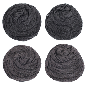 Chignon en forme de beignets en fibres synthétiques lisses, clip-in, avec options de cordon de serrage pour diverses coiffures - Product Image 2