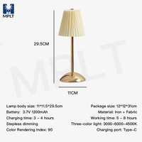 Lampe de table en métal en tissu moderne rechargeable la plus vendue charge USB pour chambre à coucher chevet restaurant décorer lumière d'ambiance