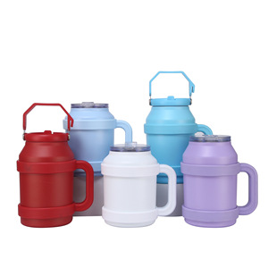 Vaso Gigante con Asa Antideslizante y Aislamiento al Vacío de Acero Inoxidable 304, Taza con Pajita Antiderrames, Regalo Empresarial - Product Image 2