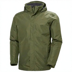 Veste de pluie imperméable pour homme, col montant, fermeture éclair, respirante, 100 % polyester, motif lettres, usage extérieur, prix bas - Product Image 2