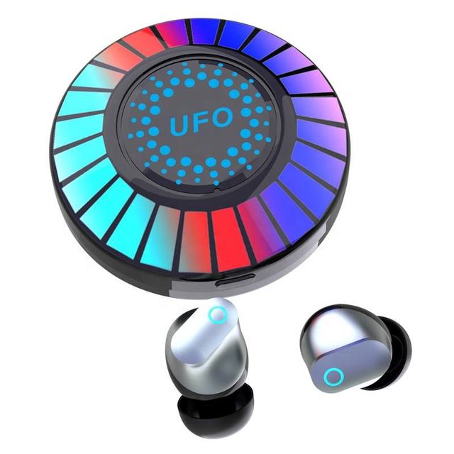 Colorful Breathing Earbuds Light Gaming Earbuds Noise Cancelling Audifonos Bluetooth Earphones UFO Shape TWS Earphones