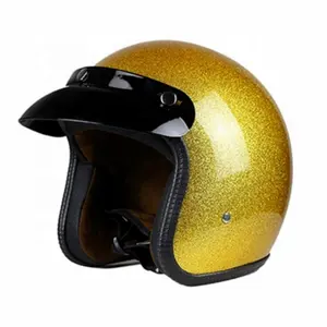 Dört mevsim kişilik retro katı renk kask motosiklet açık yüz Motocross koruma kask