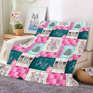 Manta de lana con estampado navideño al por mayor, suave y acogedora para sofá, decoración del hogar, regalo de invierno - Product Image 1