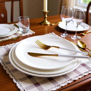 Juego de Platos de Porcelana Modernos, No Tóxicos, Aptos para Lavavajillas, Ecológicos, con Logotipo Personalizado para Bodas y Hoteles, de 8/10 Pulgadas, Marca DianTong - Product Image 3