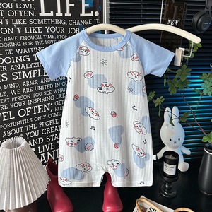 Combinaison Bébé à Manches Courtes Légère d'Été <span class=keywords><strong>pour</strong></span> <span class=keywords><strong>Climatiseur</strong></span>, Vêtement Extensible Quotidien, Pyjama Décontracté <span class=keywords><strong>pour</strong></span> Tout-Petits - Product Image 4
