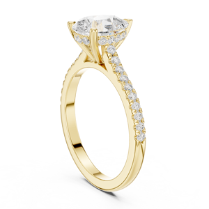 Bague en or 10Kt 14Kt 18Kt 22Kt avec diamant de laboratoire pour femme, bijoux fins minimalistes, bague de fiançailles pour elle - Product Image 5