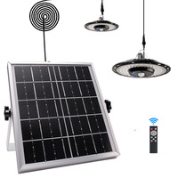 Lampe solaire UFO LED pour jardin, utilisation extérieure et intérieure, IP 65 étanche, réglage de la température de couleur, luminaire suspendu à énergie solaire