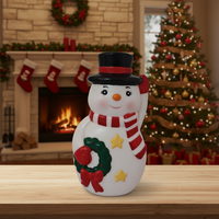 Accessoires d'ambiance scénique de Noël : Mini paysage miniature de Noël, accessoires pour maison de poupée, mini bonhomme de neige classique pour fenêtre de bureau