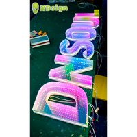 Lettres en relief personnalisées Infinity Abyss IPx7 avec LED multicolores, en acrylique semi-transparent, signalétique 3D, décoration contrôlée par Bluetooth