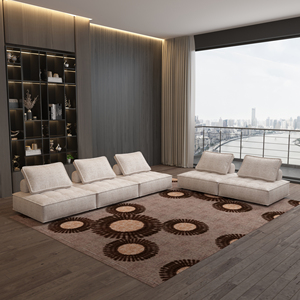 Square <strong>Floor</strong> Cushion Sofa <strong>Seat</strong> with Backrest Light Grey Armless Modular Single to Go Sofa Vacuum Package for Living Room - Product Image 2