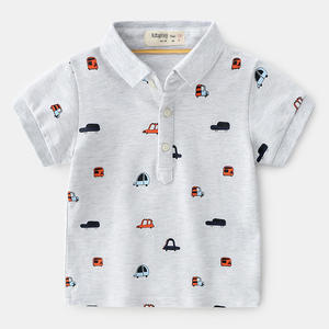 New Product Bulk Buy From China Children Print <b>Cartoon</b> Car Polo 100 Cotton Short Sleeve T-shirt - Product Image 5