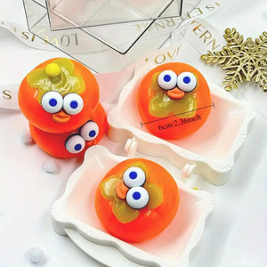 Hot Selling TPR Kawaii Persimmon Big Eyes Stress Relief Decompression <b>Squeeze</b> Sensory Toys for Kids Boys and Girls - Product Image 2