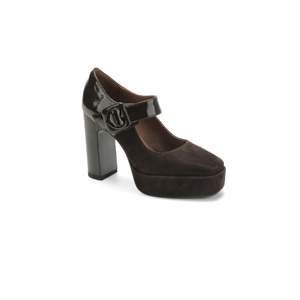 Escarpins Mary Jane à plateforme et bout carré pour <span class=keywords><strong>femme</strong></span>, en daim et cuir verni avec boucle cœur, pour fêtes, événements mode et mariages - Product Image 5