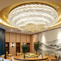 Lustre moderne de luxe à LED en cristal de lotus, à montage en surface, anti-éblouissement, CRI 90 élevé, AC, pour hall d'hôtel, fabrication directe en usine