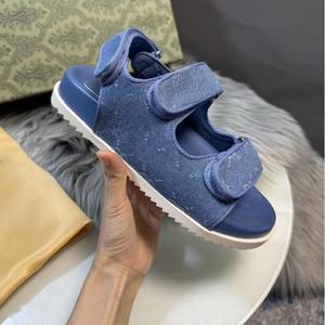 Sandalias Planas de Lona y PVC con Hebilla, de Moda para Mujer, de Marca, para Exteriores, Venta al por Mayor - Product Image 2