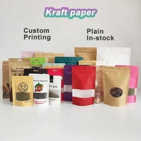 Op maat gemaakte 8oz 12oz 250g 500g 1kg achtzijdig gesealde staande pouches met hersluitbaar vlakke bodem, koffiebonenzakken, ventiel, dierenvoer, offsetdruk