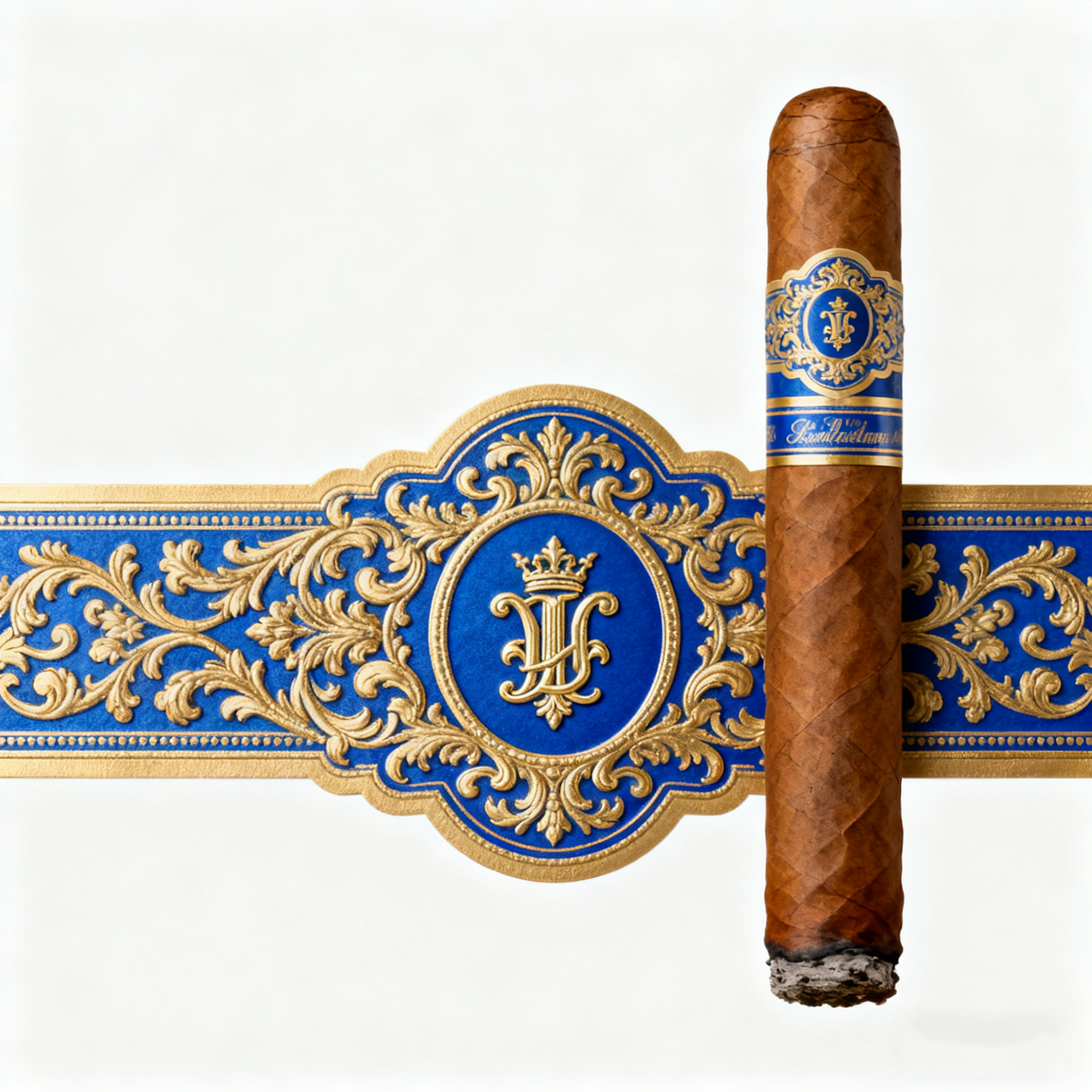 Custom Eco-Friendly Vinyl Cigar Labels with Embossed Gold Foil Logo High Quality Ring and Band Options