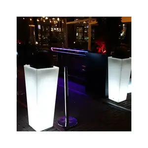 batteriebetriebener wiederaufladbarer dekorativer Kunststoff-Blumentopf Topf RGB Farbe Licht fein Led-Leuchte Outdoor-Blumentöpfe