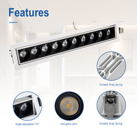 Nueva Lámpara LED Empotrable Moderna Antideslumbrante de Aluminio COB, Ajustable, Lineal, IP54, 5/10W, Multicabezal, Tipo Rejilla
