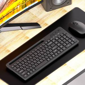 Compacto 2,4G <span class=keywords><strong>USB</strong></span> + BT1 + BT2 Recargable Ergonómico 103 Teclas Árabe Teclado inalámbrico Pad/Teléfono Compatible con PC Laptop - Product Image 6