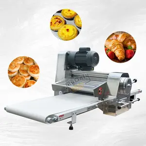 Benchtop Pastry komersial rol adonan peralatan memanggang mesin Croissant pemanjangan Pies Sheeter