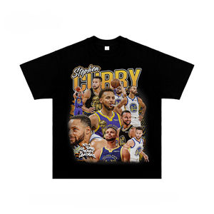 Camiseta de Manga Corta para Hombre, 100% Algodón, Estilo Urbano, Estampado de Estrellas del Baloncesto Americano, Talla Grande, Rose, <span class=keywords><strong>James</strong></span>, Durant, Curry, Venta al Por Mayor - Product Image 1