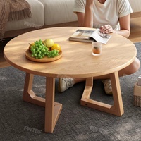Table basse de salon en bois massif de style nordique pour petit appartement, usage domestique, design simple avec modèle à pieds en V