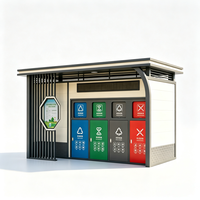Station de tri des déchets intelligente à LED avec panneau d'information publique et affichage numérique pour les messages municipaux