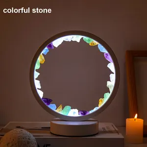 Wholesale Natural Amethyst Round Crystal Lamp Healing Stone Crystal Night Light Crystal Crafts Colors Can Be Customized