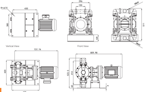 Pompe à diaphragme basse pression GODO BFDS-40L, résistante à l'usure, en aluminium, OEM pour eaux usées, huile et eau - Product Image 4