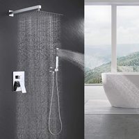 12 pouces encastré carré au plafond 30x30cm acier inoxydable ensemble de douche de salle de bain mélangeur de douche en laiton