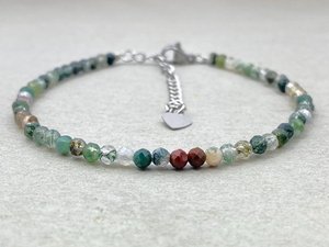 Indian Agate <b>Bracelet</b> Dainty Gemstone Jewelry Micro Faceted <b>Beads</b> Crystal <b>Bracelet</b> Minimalist Jewelry Tiny Gemstone <b>Bracelet</b> - Product Image 4