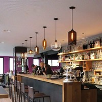 Luminaire suspendu en verre coloré moderne, lampe artistique de luxe pour hôtel, restaurant, salle à manger et îlot de cuisine
