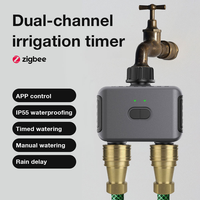 LangYeao Tuya Zigbee 2-Kanal Smart Bewässerungstimer, IP55 Wasserdichter 2-Zonen-Bewässerungscontroller Kompatibel mit Alexa
