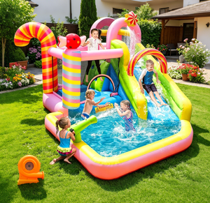 <span class=keywords><strong>Château</strong></span> gonflable RTS Oxford pour enfants, avec toboggan et piscine, idéal pour les fêtes et les jeux en extérieur dans le jardin. - Product Image 2