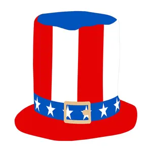 热卖定制聚酯足球迷7月第四顶美国帽子，带星星图案水桶帽